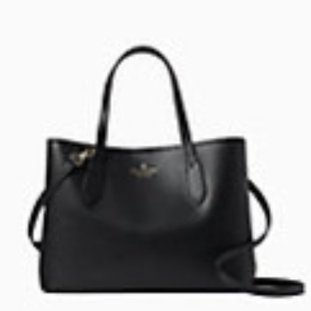 NWT Kate Spade Harper Satchel Black Medium Bag Crossbody Leather Style WKR00064